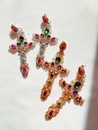 Image 2 of Fiona Cross Drop Earrings