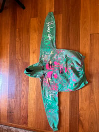 Image 7 of Tie Dye Hoodie in Green with Multiple Colours and Designs (XL)