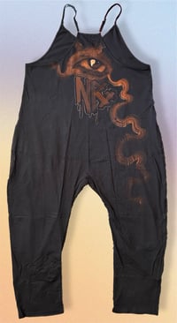 Image 2 of “GEMINI” CUSTOM BLEACH PAINTED BAGGY ROMPER XL