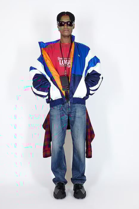 Image of Balenciaga SS21 Hybrid Flannel Denim