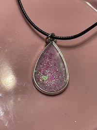 Image 2 of Pink Rain Drop Resin Necklace