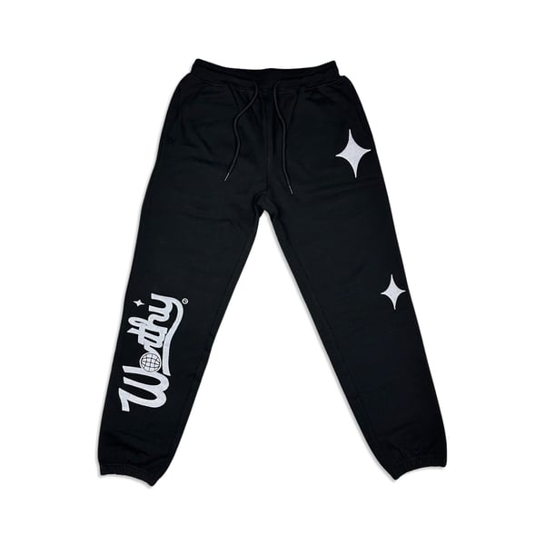 Image of Worthy Script Sweatpants Black
