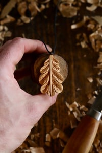 Image 2 of     Oak Leaf Pendant Necklace