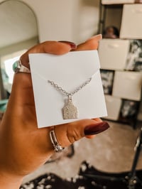 Embossed Cow Tag Necklace 
