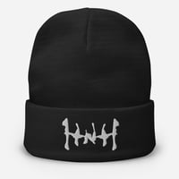 Image 2 of HNH Embroidered Beanie (White Print)