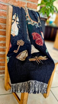 Image 3 of Woven Insect Halloween Blanket – Cotton Fringe Blanket