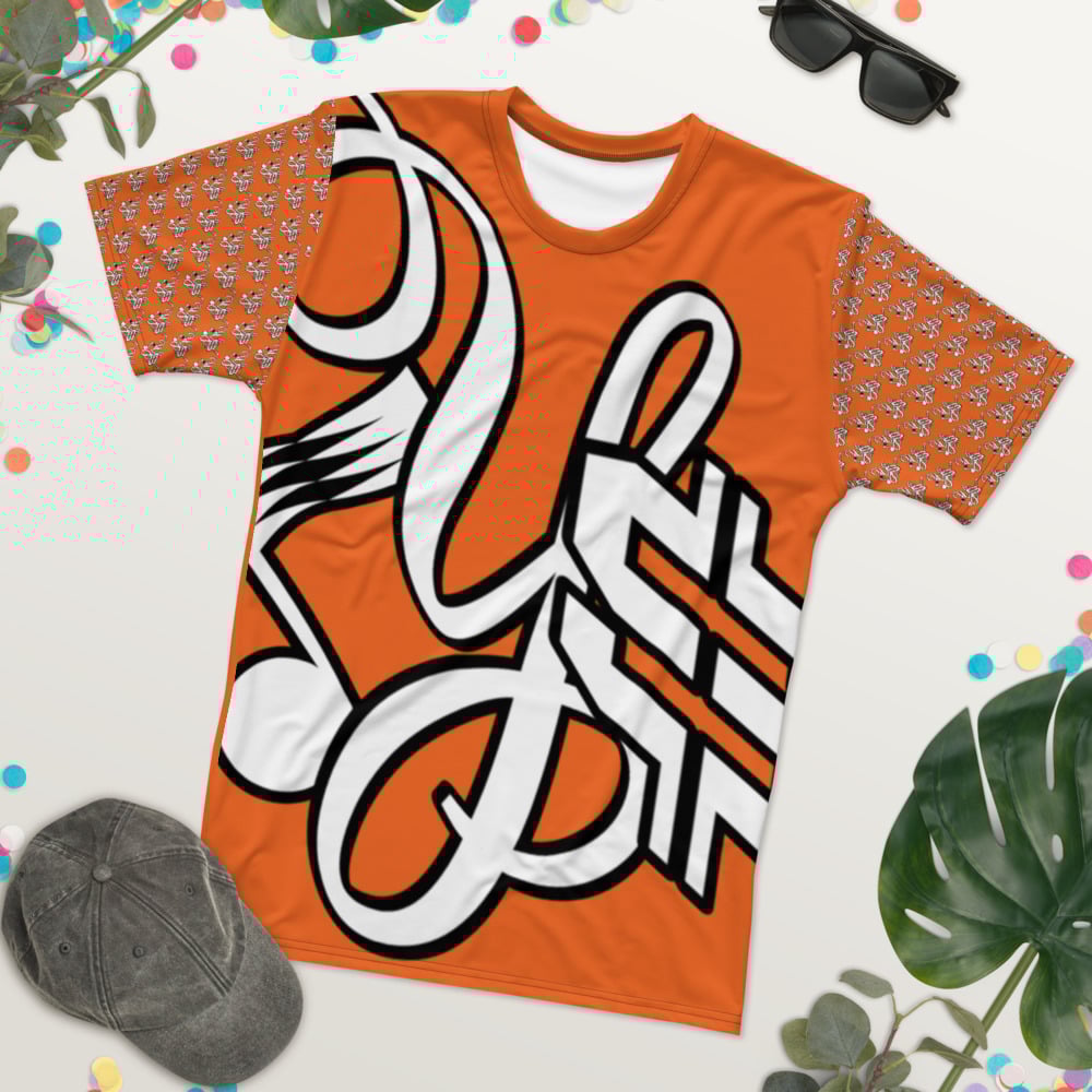 Image of YStress Exclusive Men's Orange, White and Black T-shirt