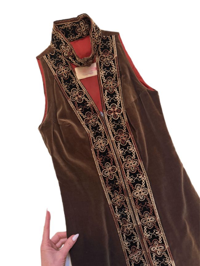 late 60s epic velvet choker maxi dress