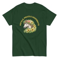 Image 8 of Unisex classic tee, Petals, Peace and Hoofbeats Horse Lovers Tee