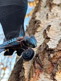 Image 4 of XL Night Dragon Wall Flyer Sculpture (wings up) - GLOW EDITION 