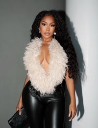 Image 3 of Leather fur jumpsuit 