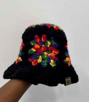 Image of Crochet Bucket Hat - Rainbow