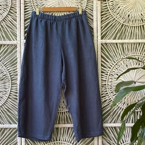 Image of Luna Pants - Linen - Sapphire Blue - Inseam pockets