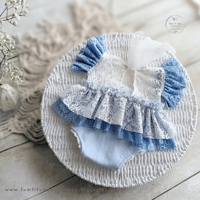Image 2 of Photoshoot newborn body-dress - Nella - baby blue