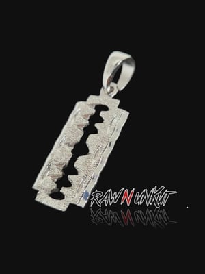 Image of Gold or Silver RAW N UNKUT nugget RAZOR BLADE PENDANT