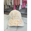 Beige orange flick personalised hat 