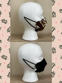 Image 4 of Brown camouflage 3 layer reversible face mask