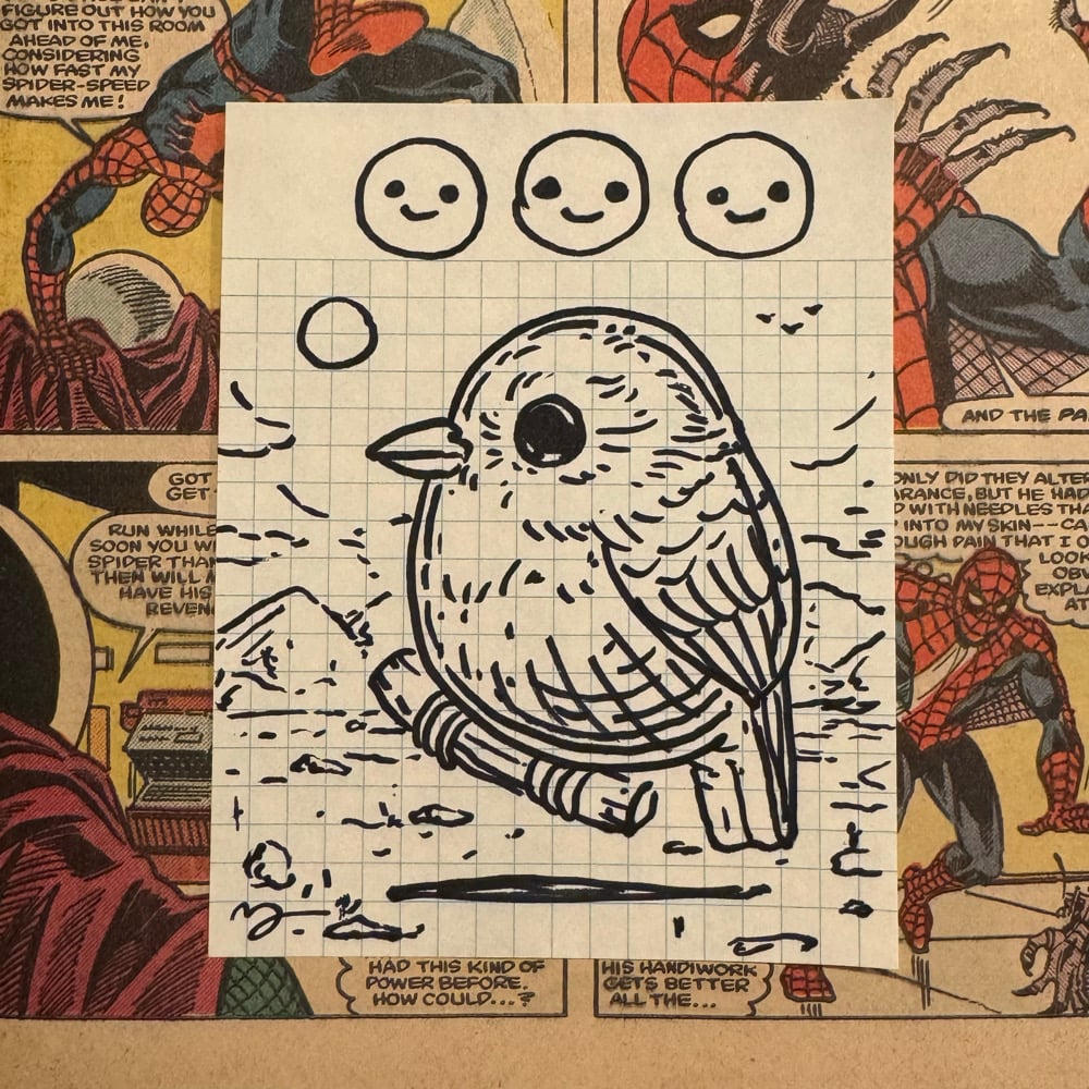 Image of Fat Bird Sharpie Sketch #81