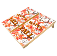 Image 3 of Cornhole set (Happy Fall) on Orange leaved trees 