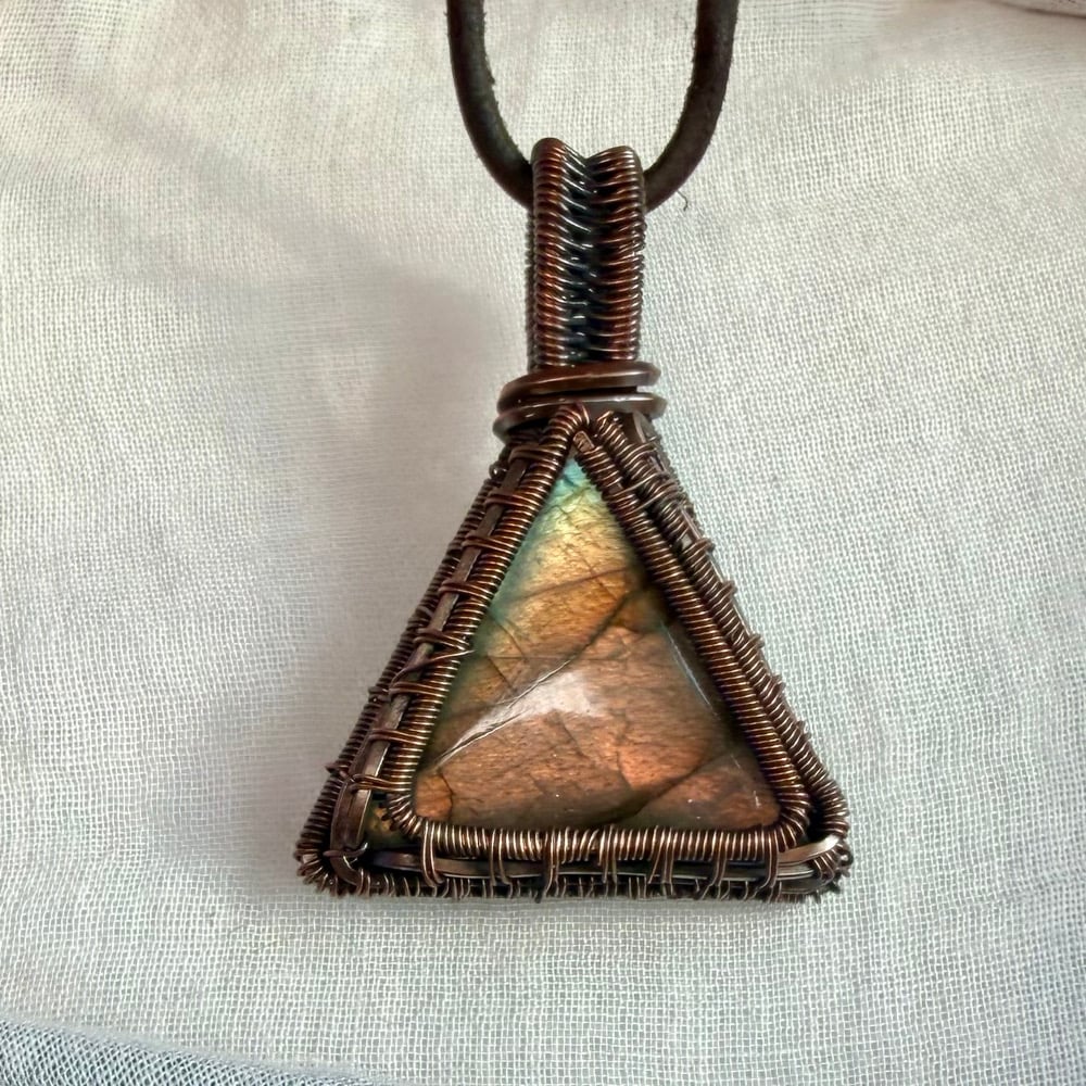 Image of Labradorite Triangle Pendant