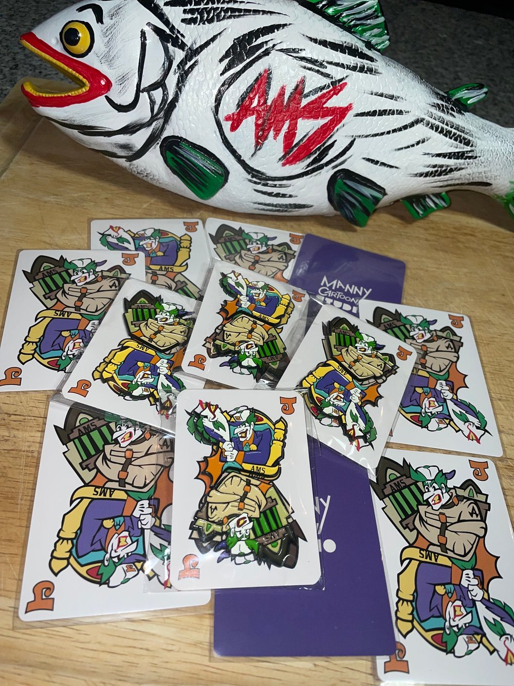“The Laughing Fish” Double Joker Pin Set
