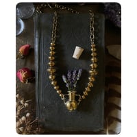 Image 1 of Solid Brass Beaded Amphora Necklace