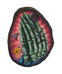 Image 1 of ‘Skeleton Praying Hands”  - Original Painting