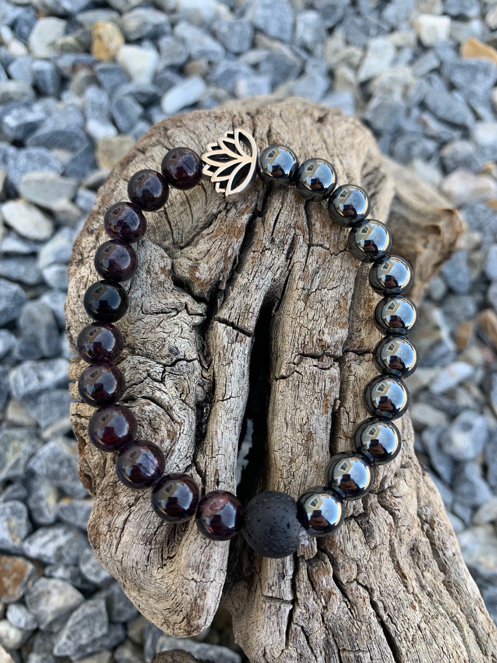Image of Reiki Charged Hematite Lotus Bracelet