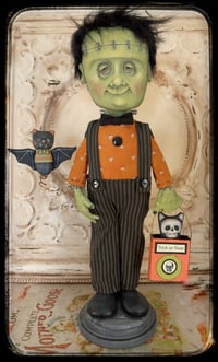 Image 1 of Frankenstein folk Art Halloween Doll 