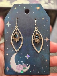 Hamsa tear drop earrings