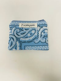 Image 1 of *EN STOCK* Porte-monnaie intérieur enduit bandana bleu