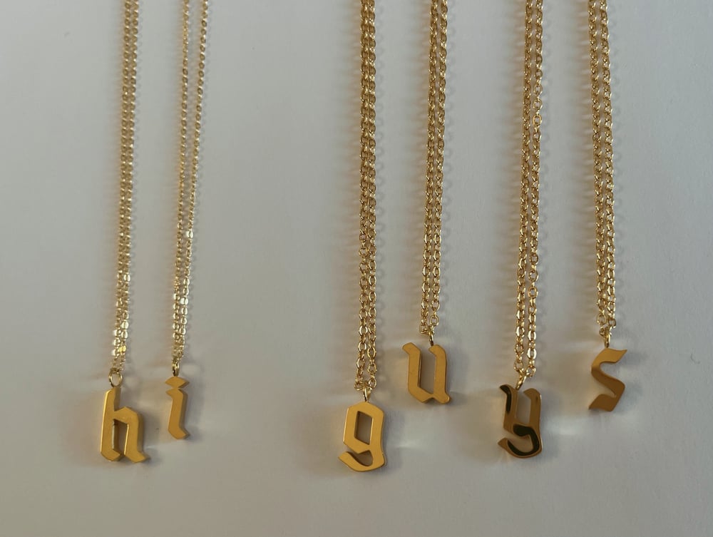 Image of -;- gold lil letter chain -;-