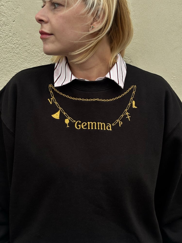 Image of Charm necklace embroidered sweater (pick n mix charms)