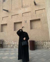 Image 2 of Black Corduroy Abaya