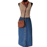 Image 1 of Gloria Vanderbilt Denim Button Front Maxi Skirt - Size 8 