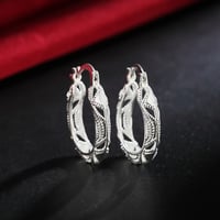 Image 4 of Hot charms 925 Sterling Silver vintage earrings for woman high quality Fashion party Wedding Jewelry