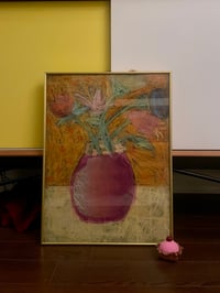 Image 1 of Vibrant Mixed Media Floral Drawing