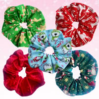 Large Christmas Hair Scrunchies