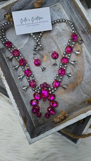 Image of Pink Crystal Western Necklace 