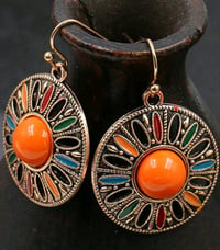 2pcs Vintage Geometric Circle Drop Earrings For Women Bohemian 