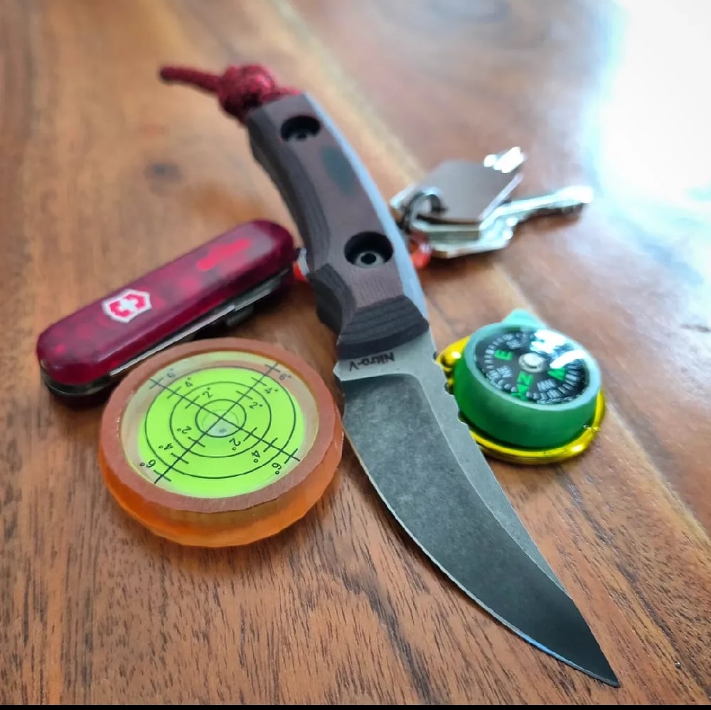 Image of Custom Fixed Blade EDC Tactical Trailing Point Chisel Nitro-V Knife