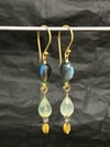 Labradorite and Prehnite Drop Earrings