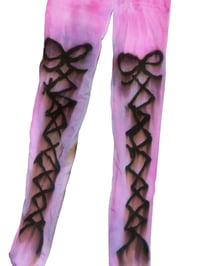 Image 4 of lace up bows ✽ pink/ brown