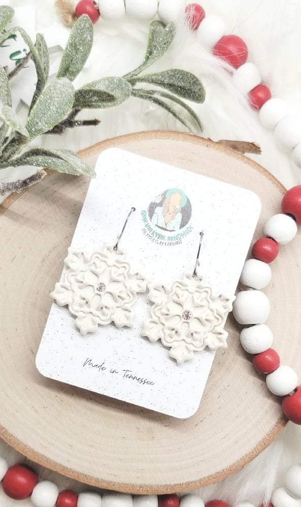 Image of Frosted Snowflake Dangles 