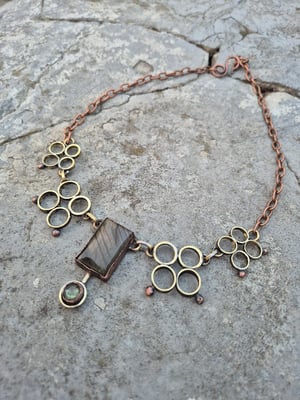 Labradorite and bullet casings necklace 
