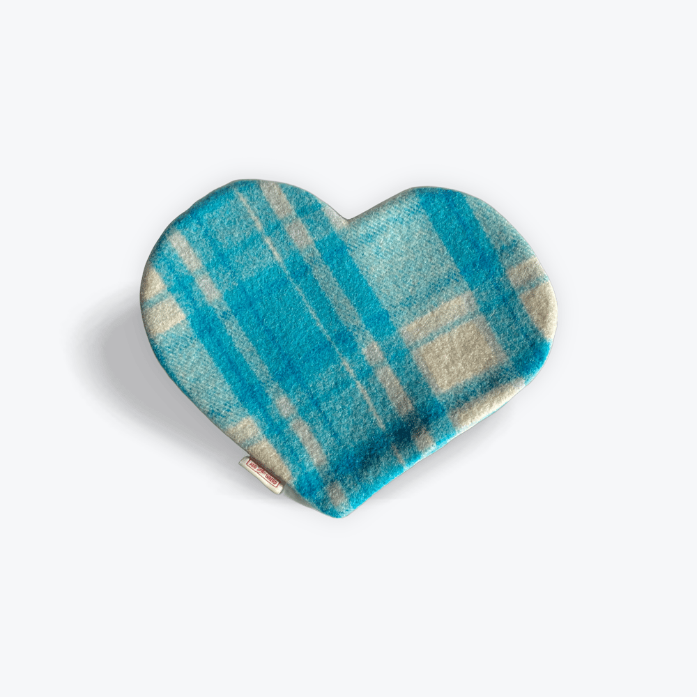 Image of Wheatpack - Heart Shaped Azure Blue and White