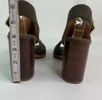 Image 4 of TOMMY HILFIGER army green suede open toe sandals 