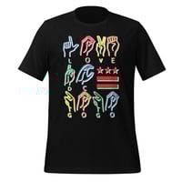 Image 1 of LOVE DC GOGO "THE LANGUAGE OF LOVE" Dark Unisex Tee (see color options)