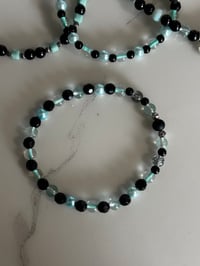 Image 7 of Mint and Black | Midnight Glitz Tumbler Bracelet Stack
