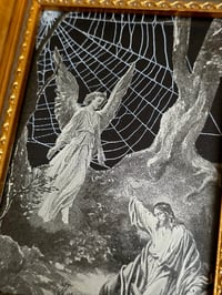 Image 3 of 1800's Biblical Page “Christ praying in the garden”  & Preserved Web